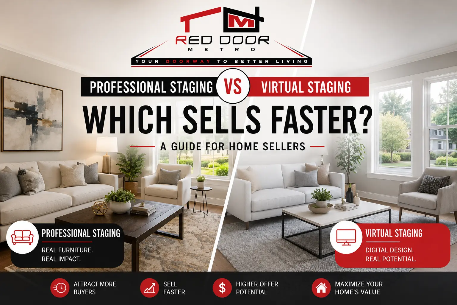 Professional vs virtual staging comparison